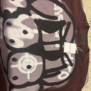 Givenchy Maroon and Black Graphic Top